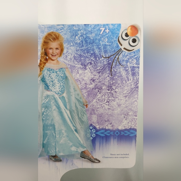 Elsa costume dress size 7-8 + wig and shoe - Picture 4 of 16